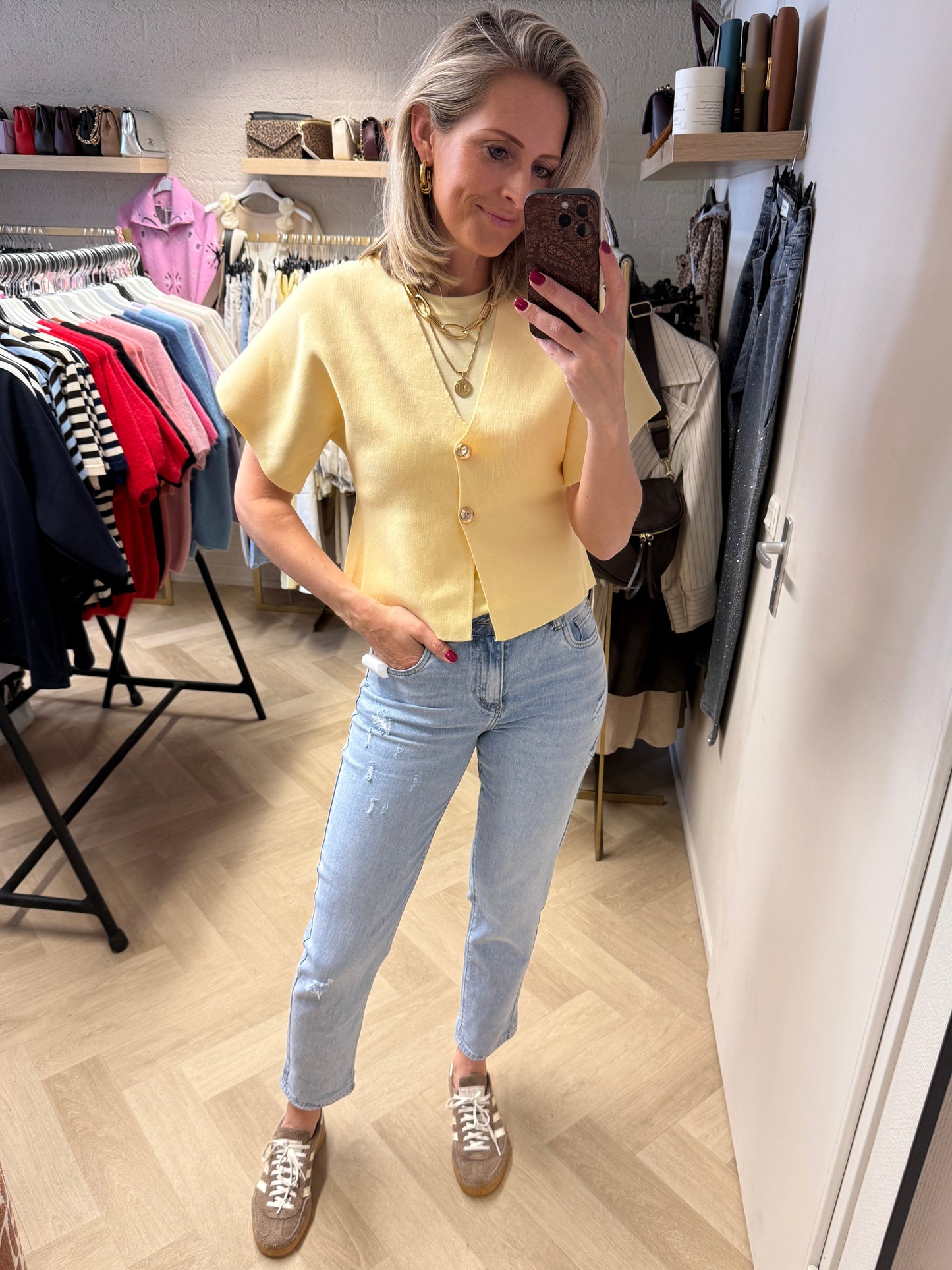 Jeans Eva Mom Fit Light Denim Damage