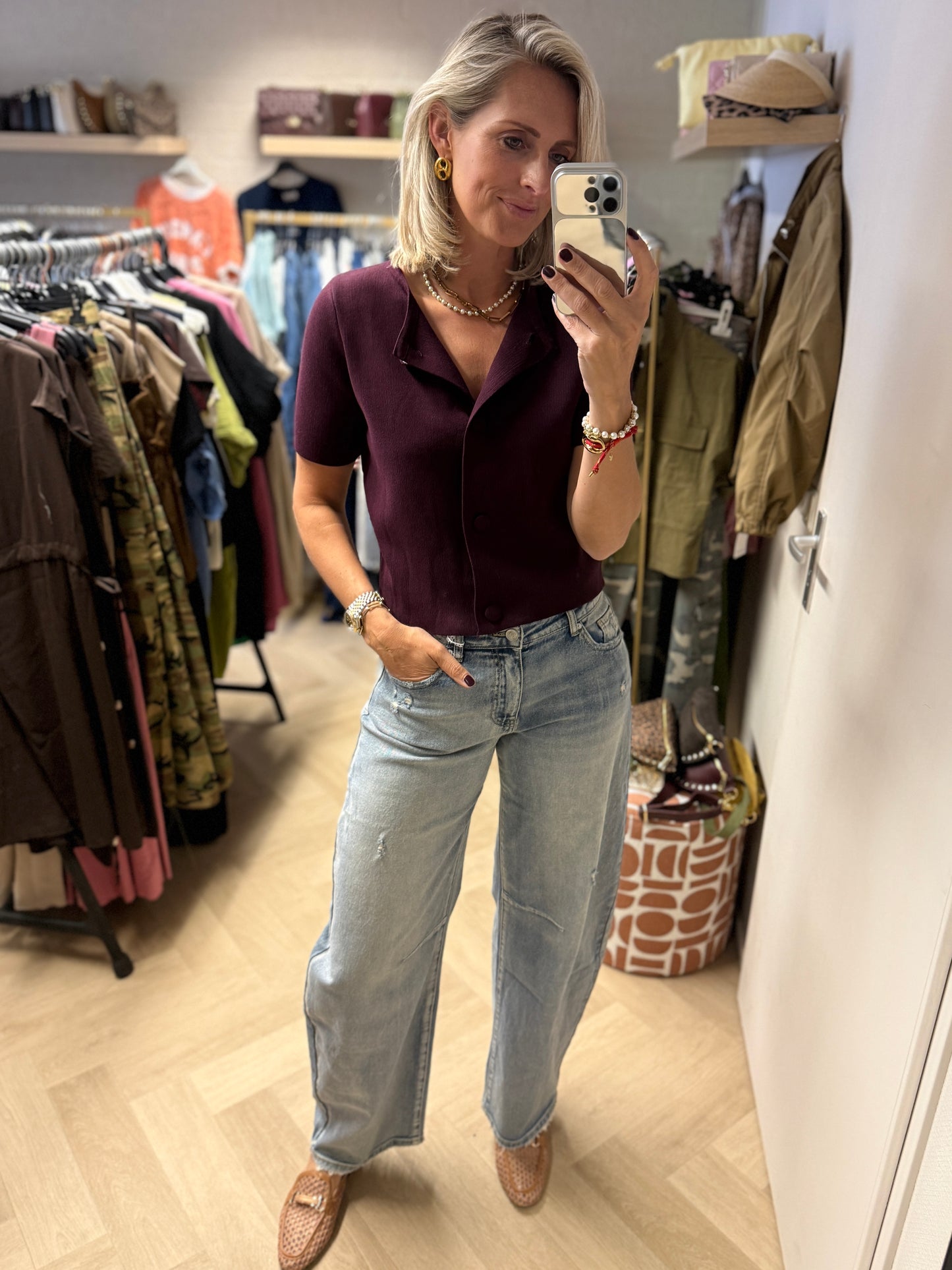 Vest Katy Knoop Plum