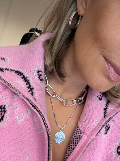Ketting Mia Ronde Bedel Zilver