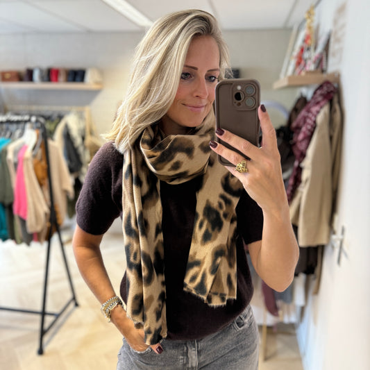 Sjaal Leopard Bruin Zwart