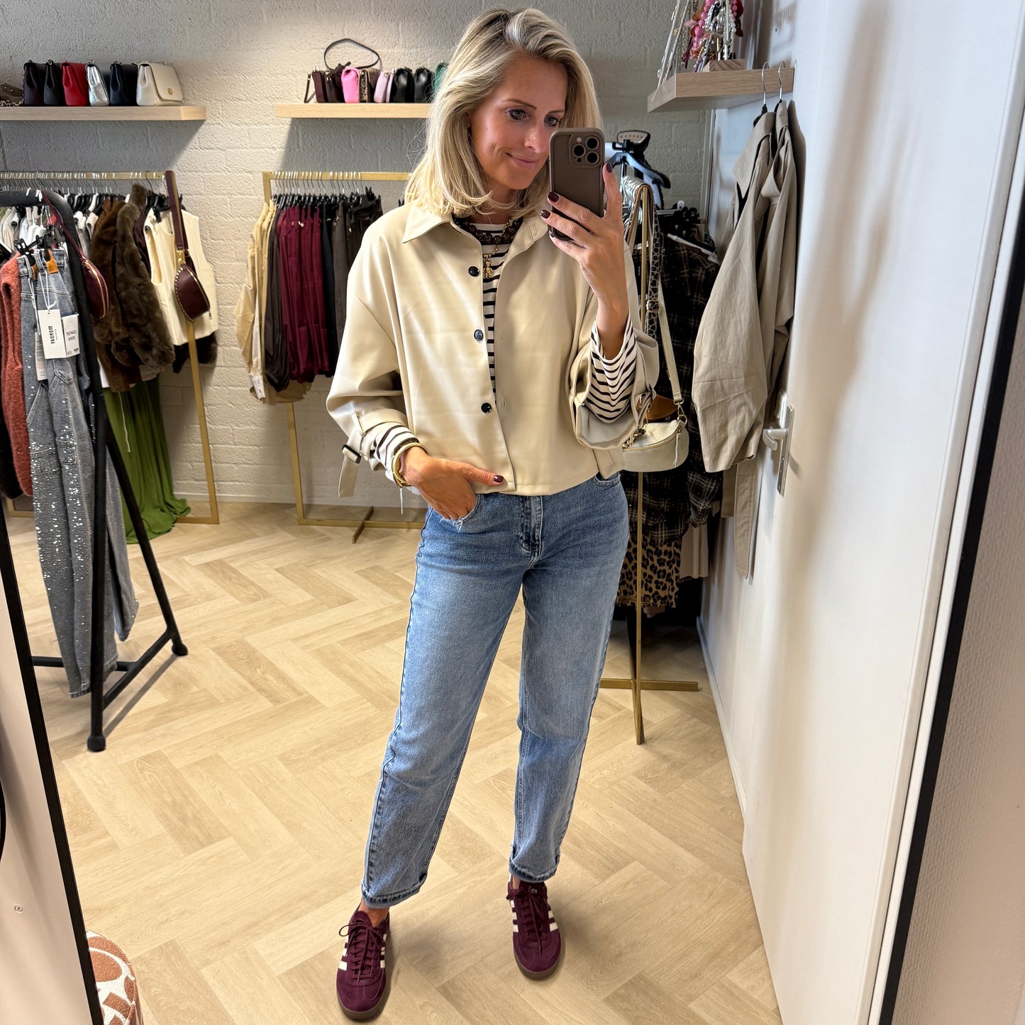 PU Trenchcoat Stevie Cape Offwhite