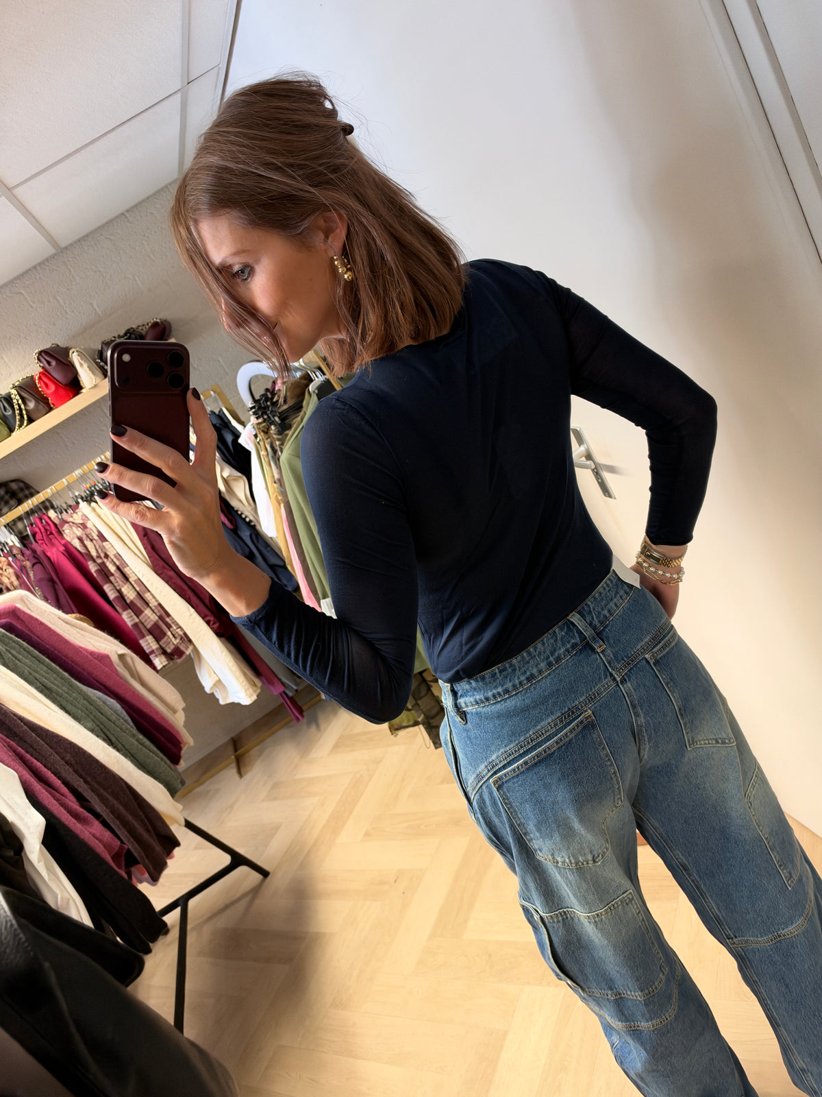 Shirt Nola Cashmere Donkerblauw