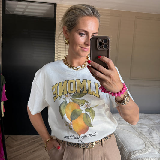 T-shirt Limone Wit