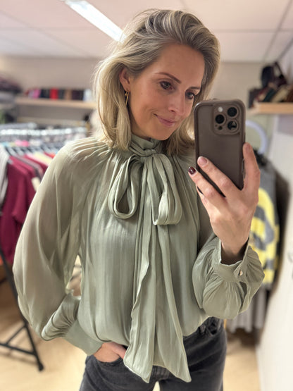 Blouse Florence Glans Saliegroen