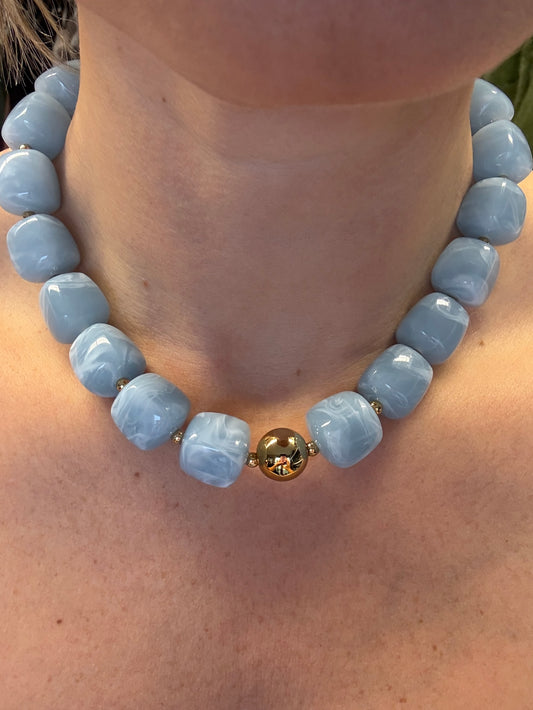 Ketting Stenen Lichtblauw