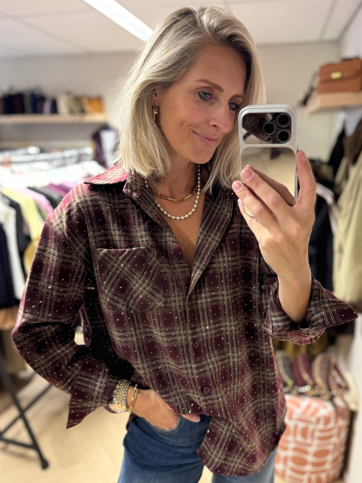 Blouse Stella Ruit Studs Bordeaux