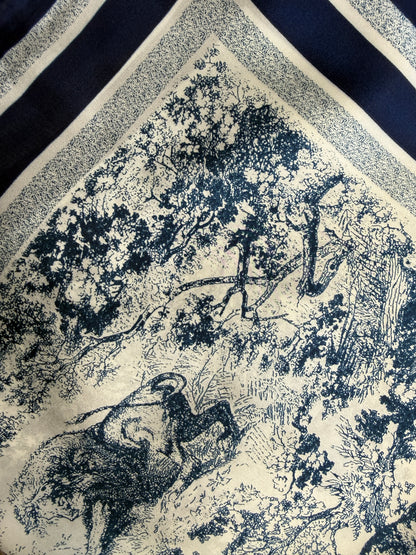 Sjaal Silka Toile Donkerblauw
