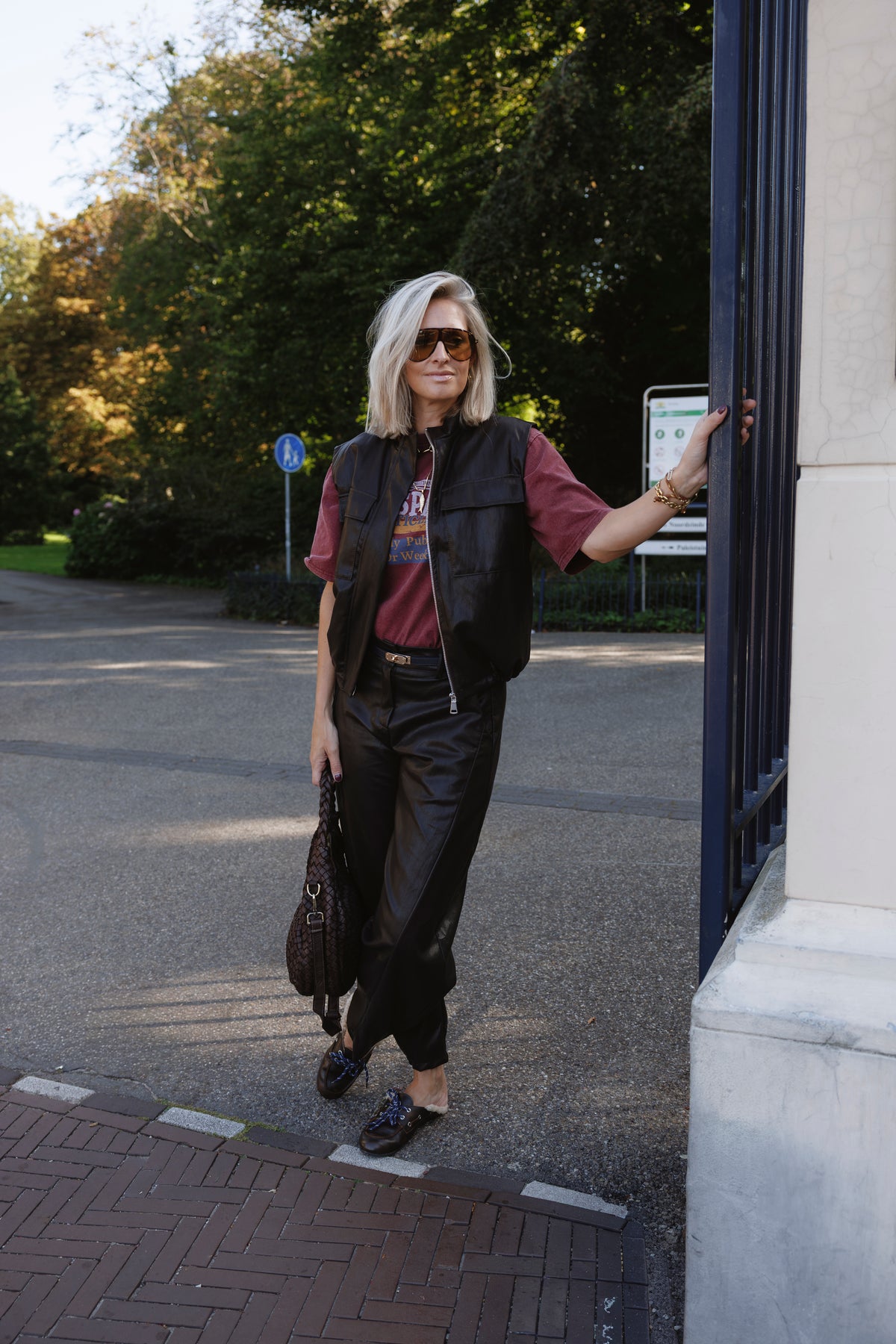 Broek Haily PU Bruin