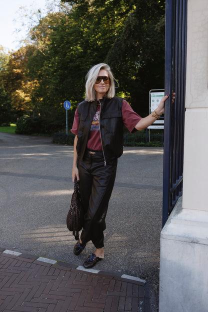 Broek Haily PU Bruin
