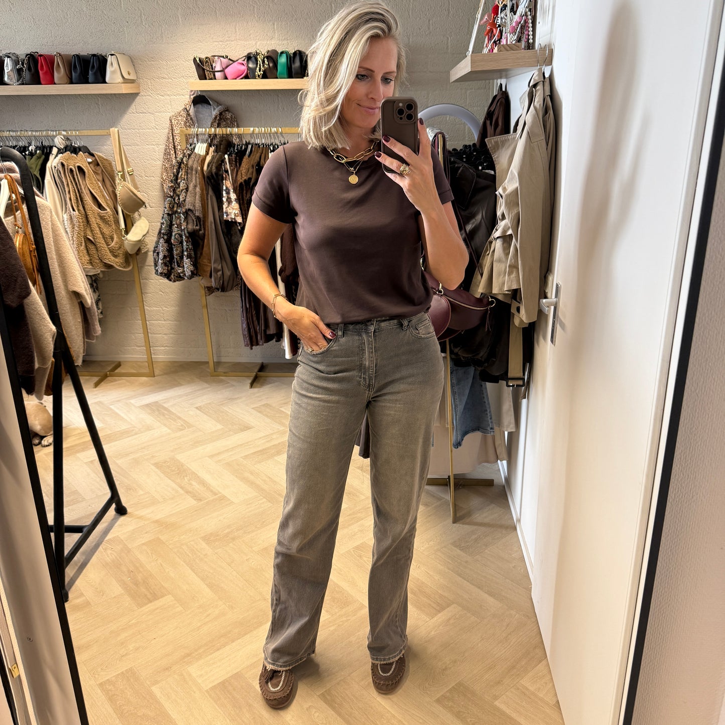 Jeans QH Mandy Bruin Grijs