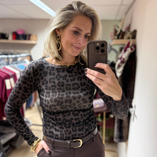 Shirt Nola Cashmere Leopard Bruin