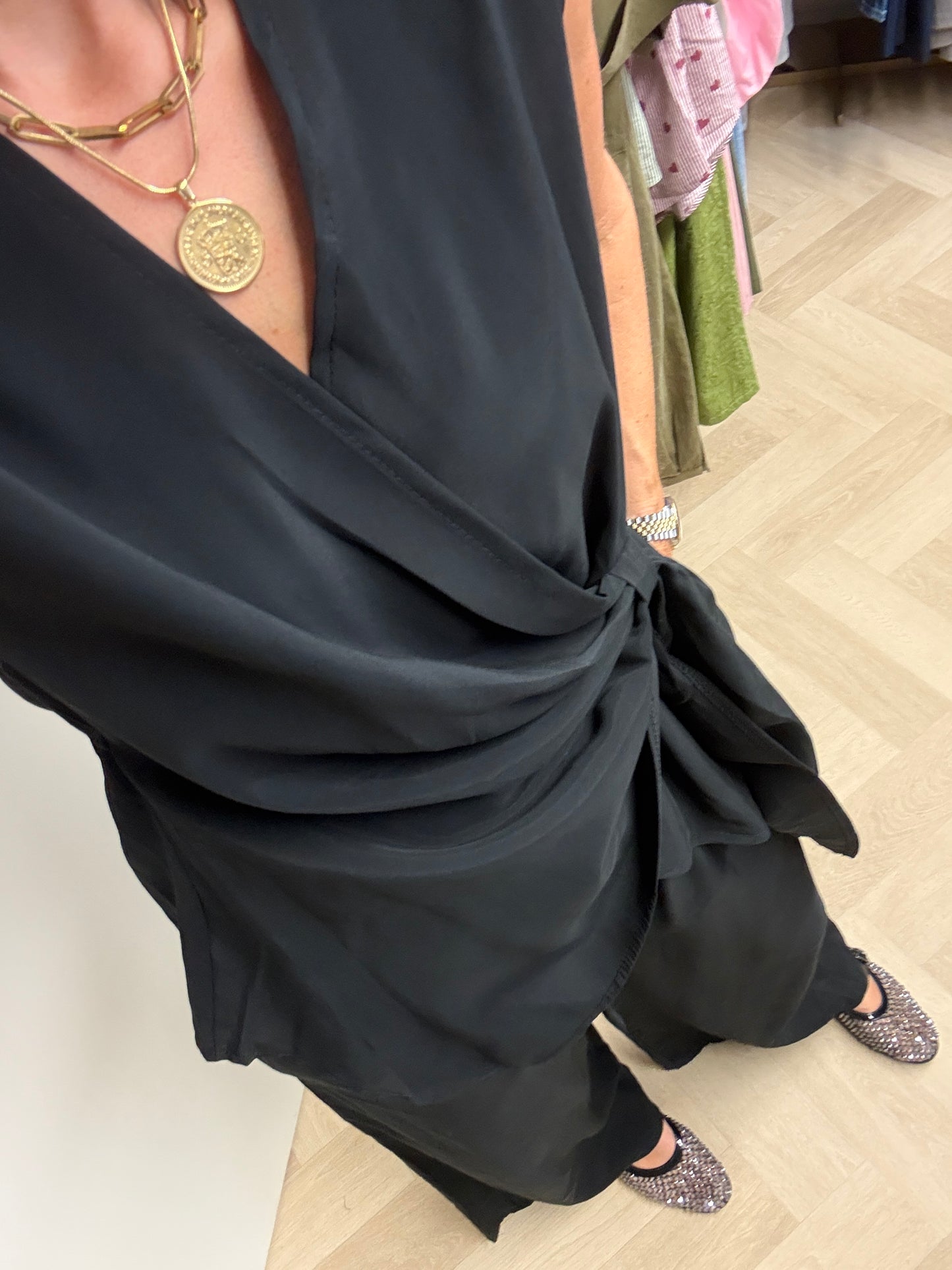 Co Ord Set Mia Overslag Zwart