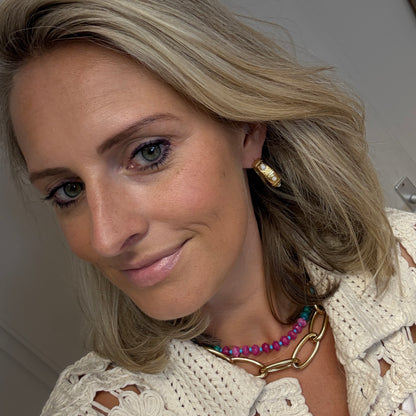 Oorbellen Elise Goud Wit