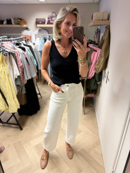 Top Linda V-hals Viscose Zwart