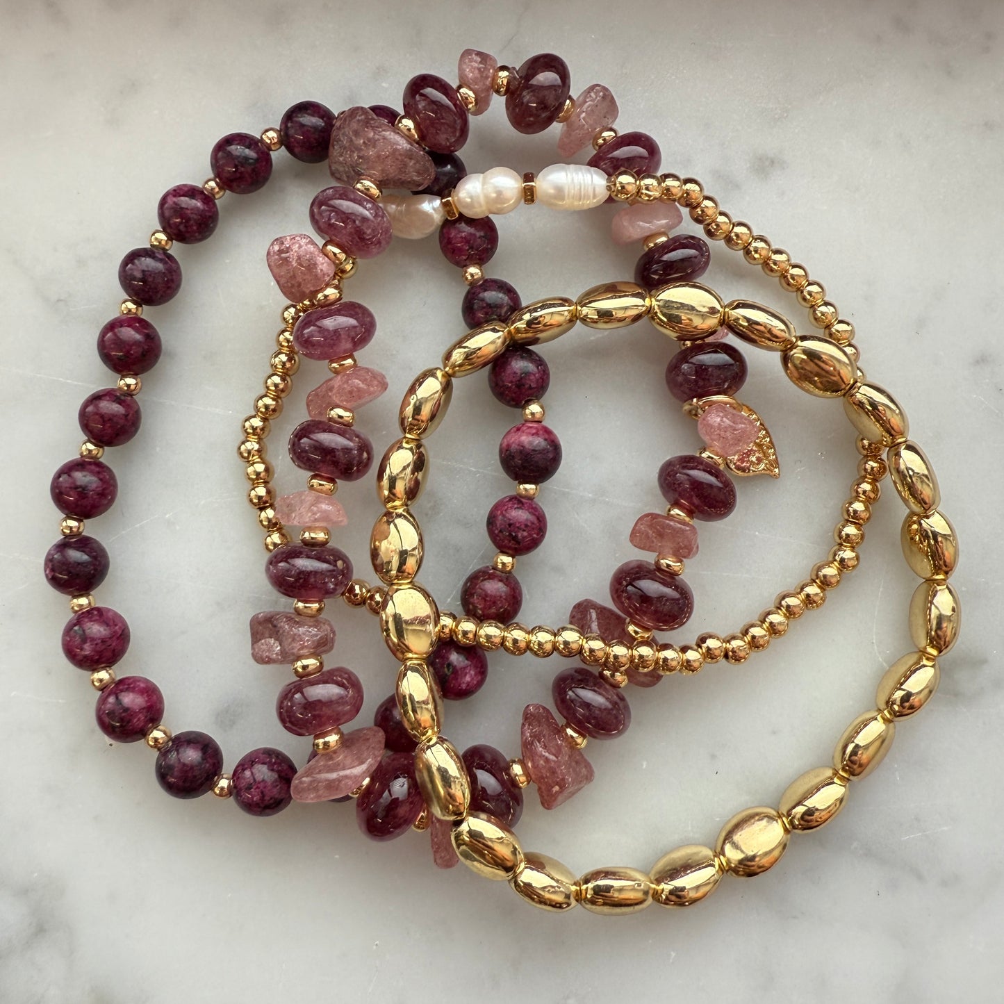 Armband Set Cannes Burgundy
