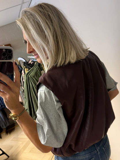 Gilet Haily PU Burgundy