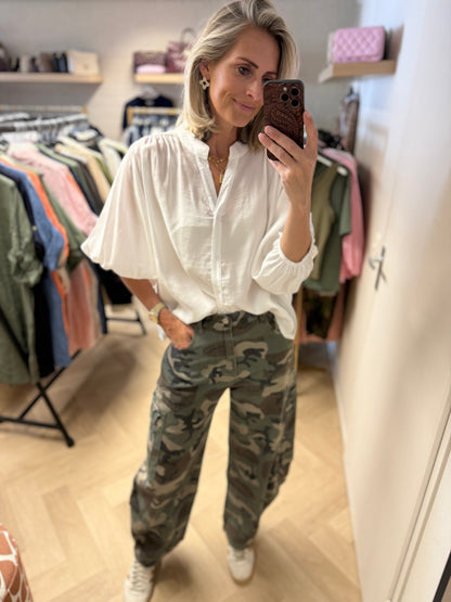 Blouse Ella Pofmouwen Wit