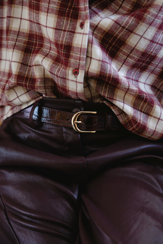Riem Suus Leer Croco Bordeaux